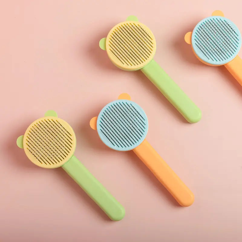 Self-Cleaning Cat Grooming Brush – Cute UK Deshedding Tool for Cats & Small Pets